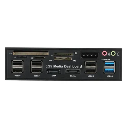 USB3.0 Hub eSATA SATA Port Internal Card Reader PC Dashboard Media Front Panel Audio for SD MS CF TF