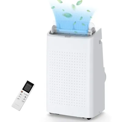 14,000 Btu Portable Air Conditioner With Remote Control, White for Rooms Up to 430 Sq. Ft.