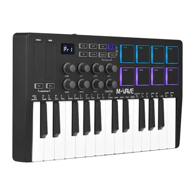 M-VAVE 25-Key MIDI Control Keyboard Portable USB Keyboard MIDI Controller 25 Velocity Sensitive Keys