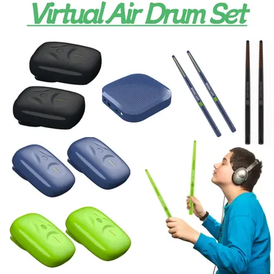 Electronic Virtual Air Drum Drumsticks Pedals Professional Virtual Reality Drum Kit for Beginners