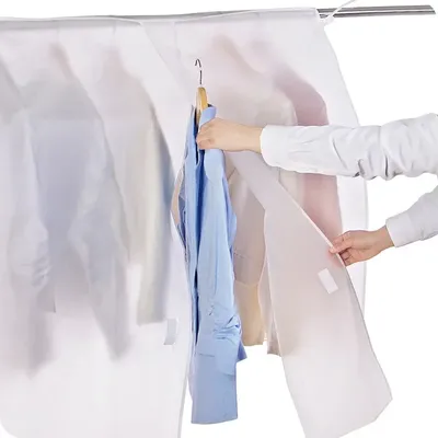 Hanging Garment Dust Cover Translucent Coat Suits Protector Clothes Storage Bag Organizer dust-proof