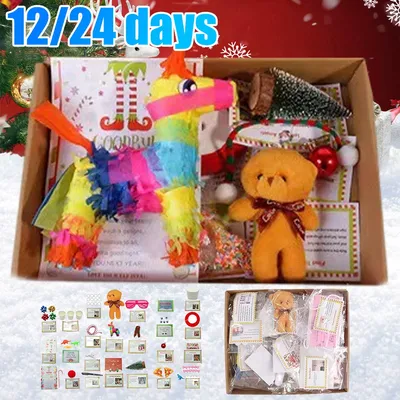 Elf Kit 12/24 Days of Christmas Advent Calendar Gifts Box Christmas Holiday Countdown Calendar Funny