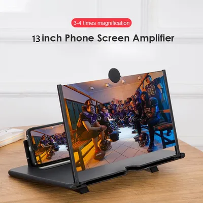 8/14 inch 3D Mobile Phone Screen Magnifier HD Video Amplifier with Foldable Holder Magnifying Glass