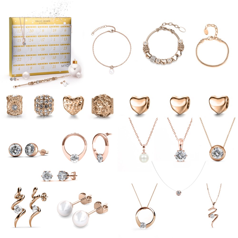 Adventskalender 13 Juwelen und 11 Perlen - Roségold Image