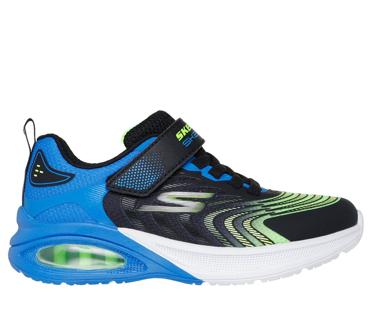 Skechers Boy's Microspec Max Advance - Vortivox Sneaker | Size 11.0 | Black/Lime | Textile/Synthetic