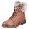 Winterboots REMONTE "ELLE-Collection", Damen, Gr. 43, braun (braun, kombiniert), Leder, Textil, casual, Schuhe, mit Kontrastnaht