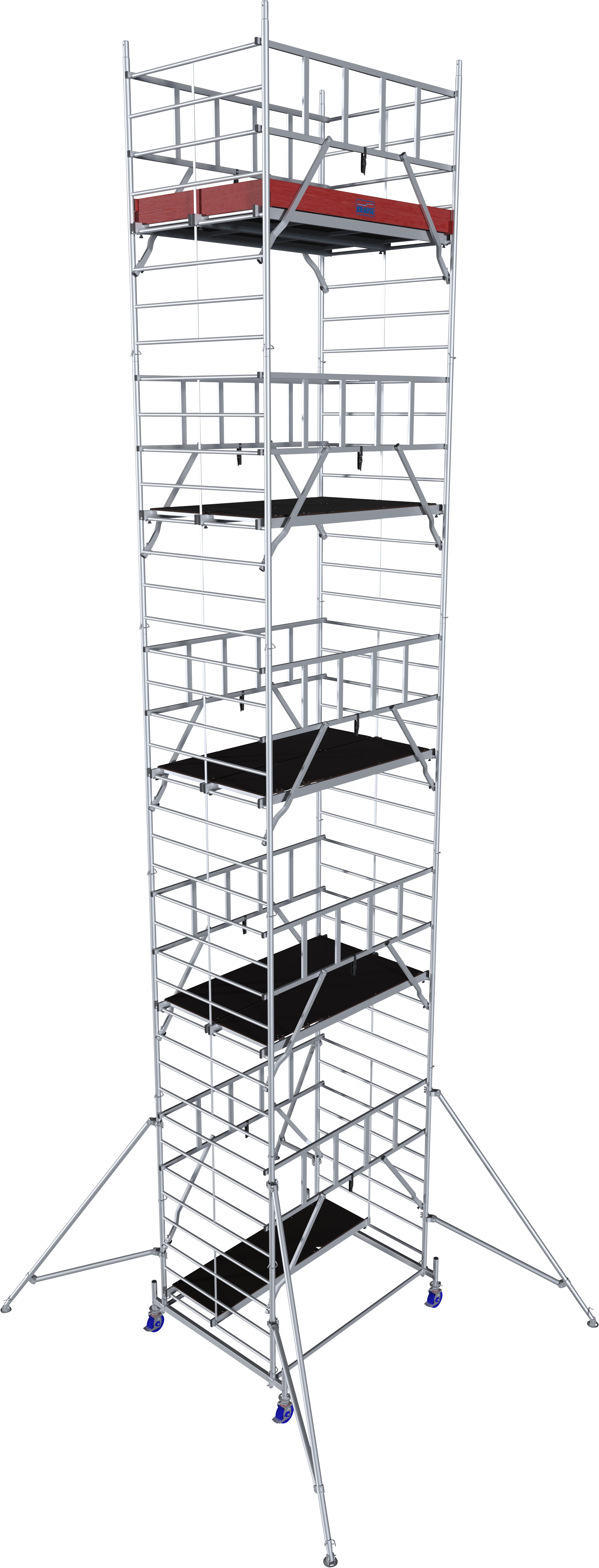 Fahrgerüst KRAUSE "ProTec XXL Breitaufbau", grau (aluminiumfarben), B:175cm H:1.050cm, Aluminium, Gerüste, Arbeitshöhe: 11,3 Meter Image