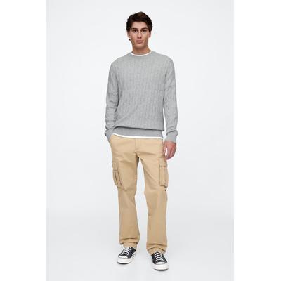 Gap Mens Grey CashSoft Cable Knit Crew Neck Jumper - Grey