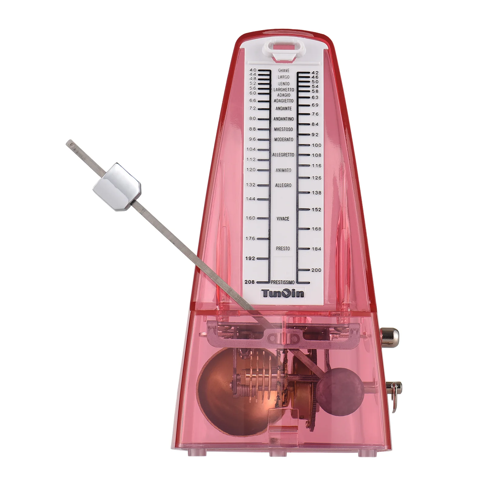 TUNYIN Mechanisches Metronom, tragbares Metronom, einstellbare Schlaggeschwindigkeit, leicht, lauter Klang für Klavier, Gitarre, Trommel Image