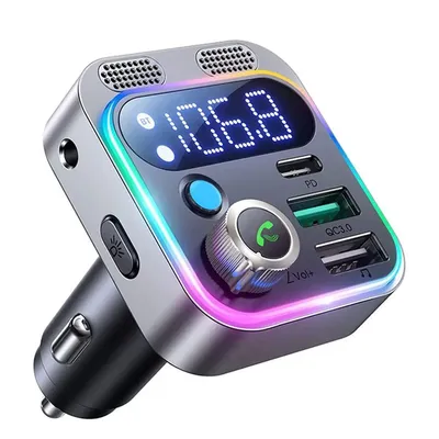 Bluetooth 5,3 FM Sender für Auto stärker Dual Mics Deep Bass Sound 48W PD & QC 3,0 Auto ladegerät Bluetooth Adapter N7F8