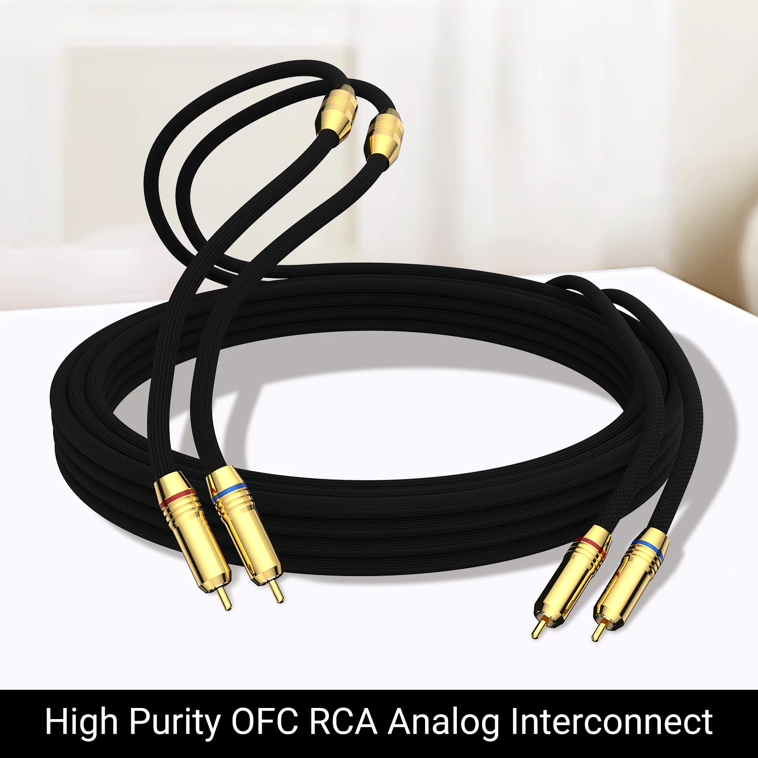 Audio crast pr802 hochreines ofc rca analoges Interconnect High-End-RCA-Kabel 2 RCA zu 2 RCA-Stereo kabel Stecker zu Stecker Aux-Kabel Image