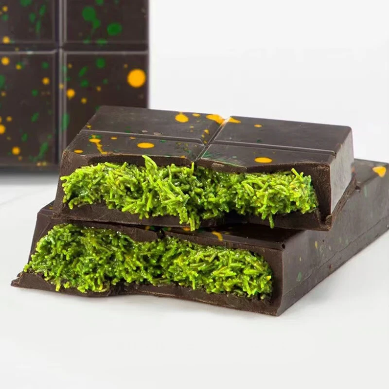 Silikon-Schokoladenformen, großes klassisches Gitter-Design, Schokoriegel-Formen, Nusssauce, Brot, Fetzen, gefüllte Süßigkeiten-Backwerkzeuge Image