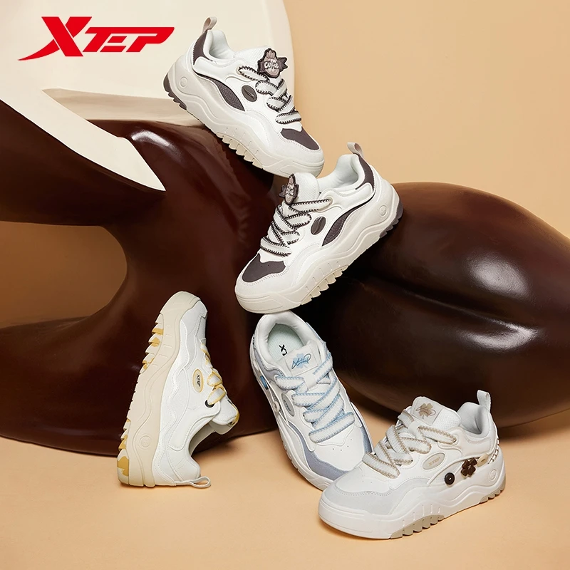 Xtep Mokka-Kakao-Skateboard-Schuhe für Damen, Herbst, bequeme Skateschuhe, Stabilität, Street-Style-Turnschuhe 876318310021