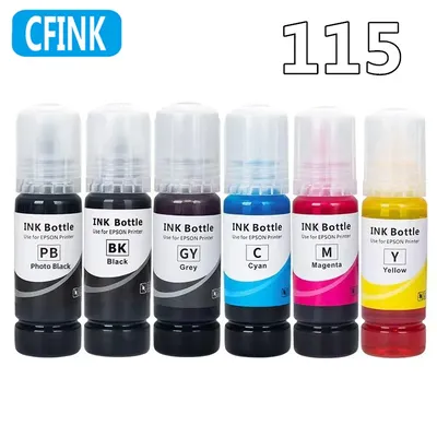 Dye Ink 115 T115 Premium-kompatible Großflaschen-Nachfülltinte auf Wasserbasis für Epson EcoTank L8160 L8180 Drucker