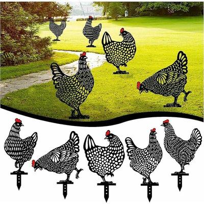 Ahlsen - Gartenkarteneinsatz, Acryl-Simulation, schwarzes Huhn, Ornament für Haus- und Image