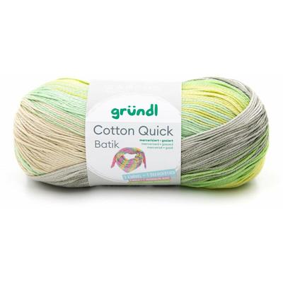 Wolle Cotton Quick Batik 100 g natur-türkis-gelb-grün Handarbeit - Gründl