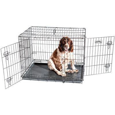 FortressooL Hundebox, Transportbox für mittelgroße Hunde, 90x60x67cm, faltbar, 2 Türen, abnehmbares