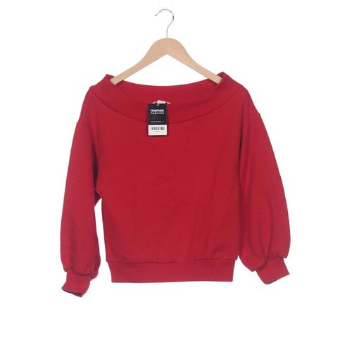 H&M Damen Sweatshirt, Gr. 36, rot, Baumwolle, Synthetik