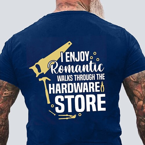 Ich genieße romantische Spaziergänge durch den Baumarkt Herren Lustiges DIY Hobby Grafik T-Shirt