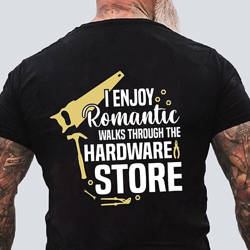 Ich genieße romantische Spaziergänge durch den Baumarkt Herren Lustiges DIY Hobby Grafik T-Shirt