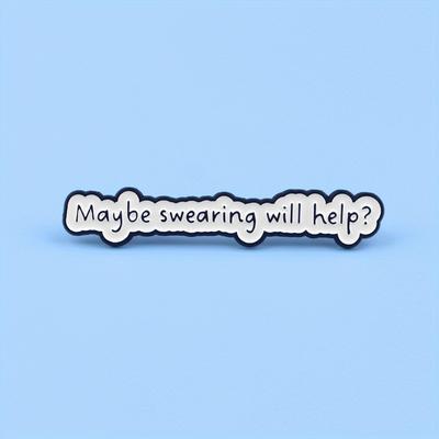 TEMU ' Swearing ' Enamel Lapel Pin - Zinc Alloy, Mixed , For Backpacks & Clothing Accessories, For