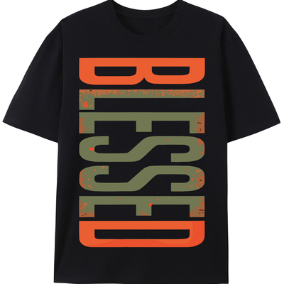 TEMU Blessed Olive Army Solar Orange T-shirt