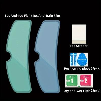 TEMU 2pcs Motorcycle Helmet & Rainproof Film - Pet -coating For , Fits Helmets, Adult Image