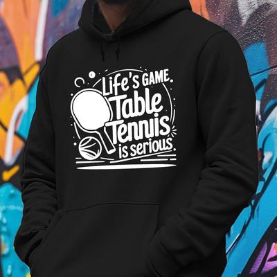 "TEMU "life's Game: Table Tennis Is Serious" - Men's Casual Hoodie Sweatshirt" Image