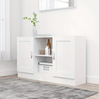 TEMU High-gloss White Sideboard 120x30, 5x70 Cm Wood Material Image