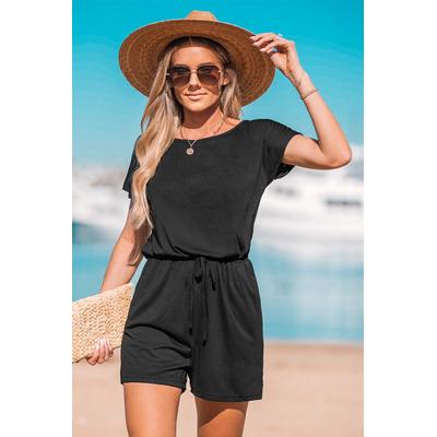 Tianna Boat Neck Short Sleeve Playsuit