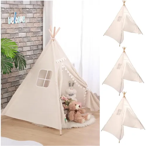 1,35/1,6 m Spielhaus Wigwam für Kinder Zelt für Kinder Kinder Tipi Zelt faltbares Zelt waschbares Tipi-Zelt für Kinder