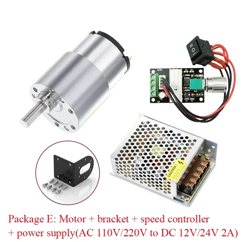 JGB37-520 DC 12 V 24 V Untersetzungsgetriebemotor, großes Drehmoment, hohe Leistung, 15 kg, 7 U/min–960 U/min, 520 Getriebemotor, umgekehrter Motor Image