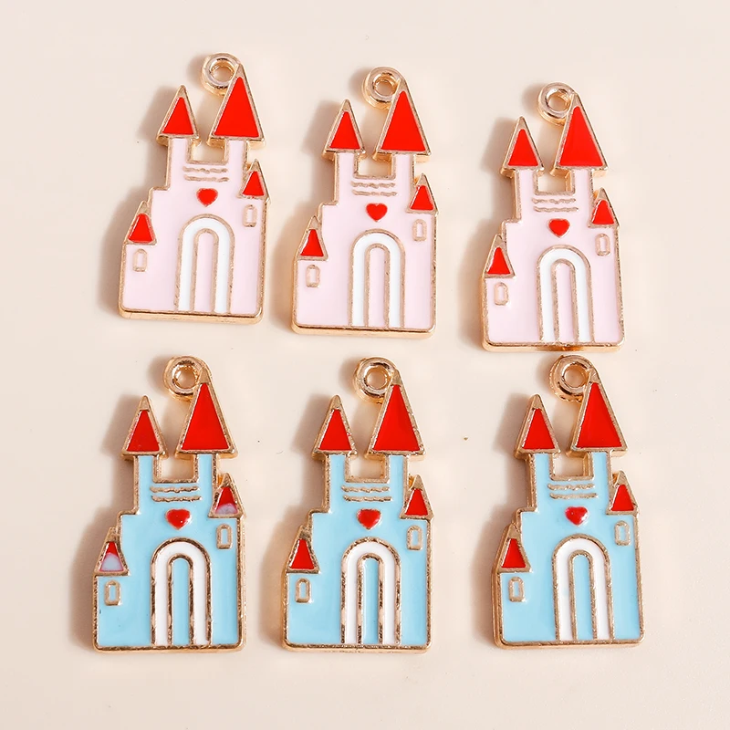 10 Stück Romantische Märchenprinzessin Schloss Charms für Schmuckherstellung Ohrringe Armband Halskette Schlüsselanhänger Schwimmende Charms Anhänger Image
