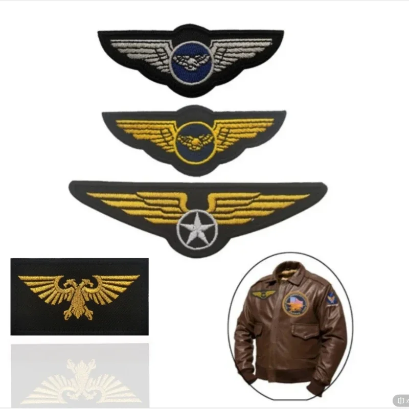 Pilot Aviation Badge besticktes Armband, Militär-Fan-Emblem, taktisches Zubehör, Moralabzeichen, Rucksack-Aufkleber, Klett-Aufnäher Image