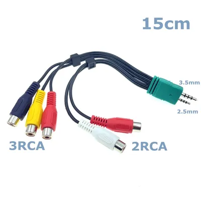 0,15 m Gleichstrom 3,5mm 2,5mm bis (3 2)5 RCA-Buchse für Samsung LCD-TV AV-Line-Komponenten signal Image