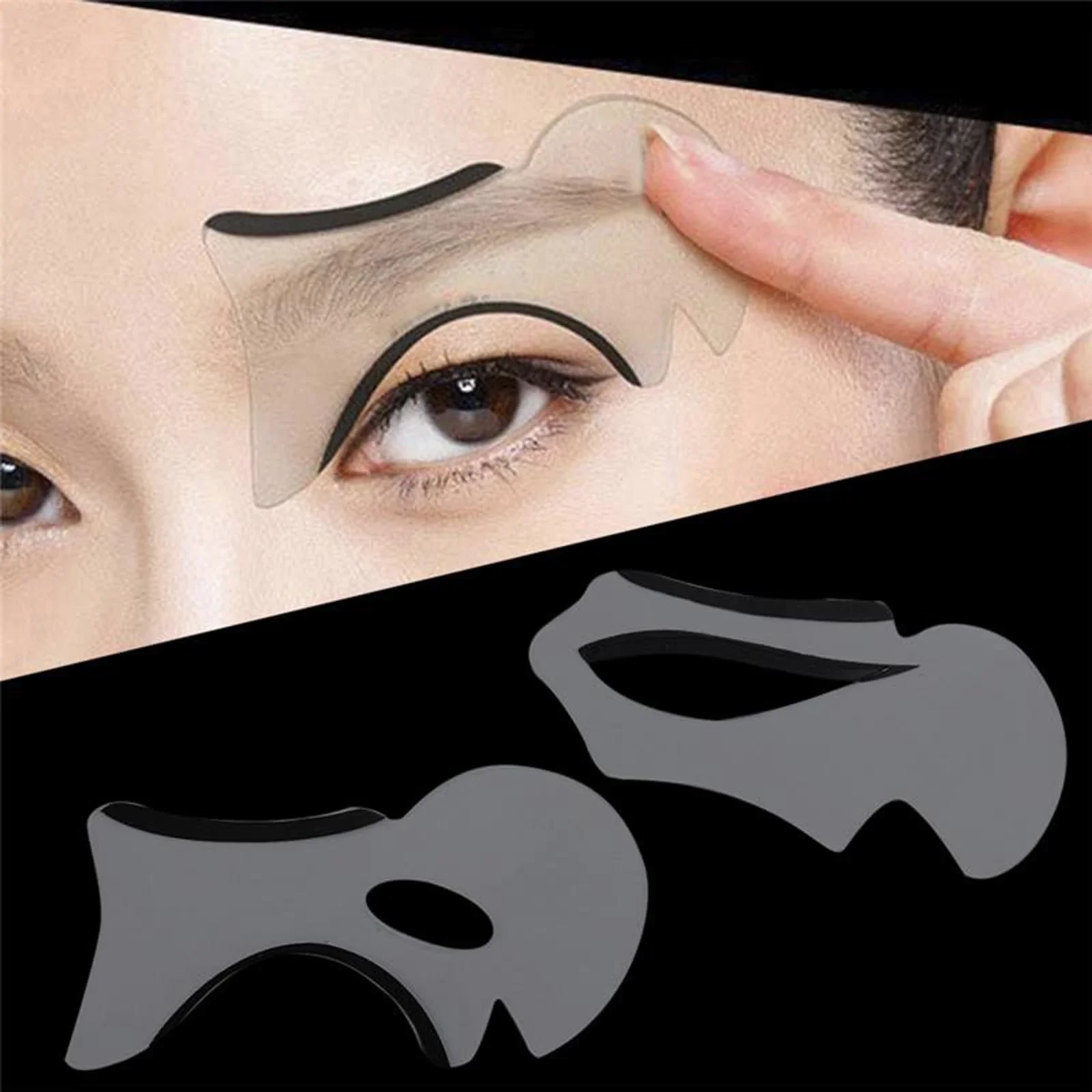 2pcs-Eyeliner Modell karte Cat Eyeliner Smokey Eye Template Shaper Modell Mode Eyeliner Kartens chablone Image