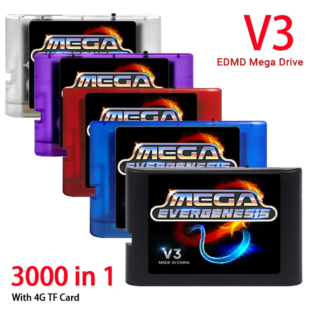 Cartouche de jeu Mega Drive V3.0 Pro EDMD Remix MD V3 pour Console de jeu vidéo SEGA MegaDrive GENESIS US/JP/EU 16 bits