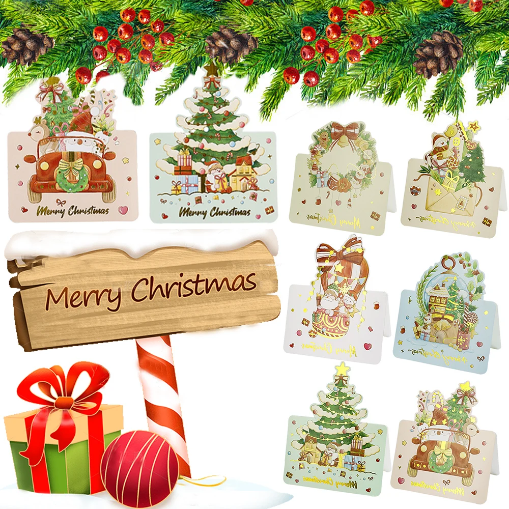 Geschenke Weihnachts karten Grüße Einladungen faltbare Stempel Geschenke Briefe Weihnachts feier Umschläge dekorative Accessoires Image