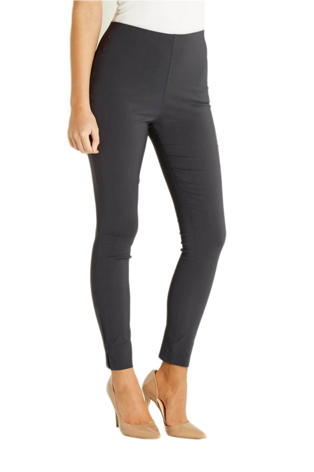 Roman Womens Full Length Elastic Waist Stretch Trousers - Grey - Size 14 UK | Roman Sale | Discount Designer Brands