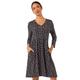 Roman Womens Spot Print Button Detail V-neck Dress - Black - Size 18 UK | Roman Sale | Discount Designer Brands