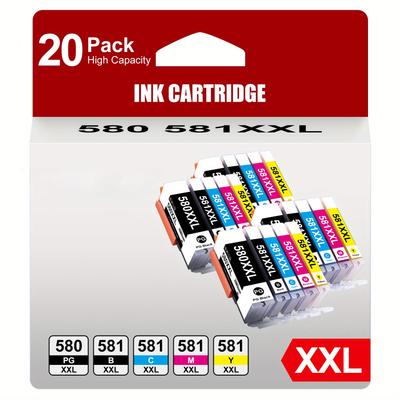 TEMU Pgi-580 Cli-581xxl Printer Cartridges Compatible For 580 581 Cartridges Multipack For Ts705 Tr8550 Ts6150 Tr7550 Ts6250 Tr8500 Ts8251 Ts6350 Ts9550 Ts6151 Ts9551( 20pack) Image