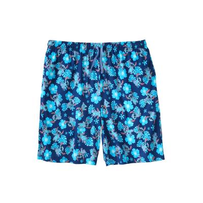 Men's Big & Tall Licensed Novelty Pajama Lounge Shorts by KingSize in Stitch Hibiscus (Size 3XL) Pajama Bottoms