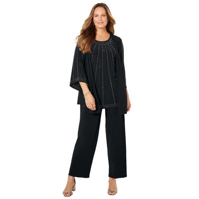 Plus Size Women's Luminary 3-Piece Pant Set by Catherines in Black (Size 2X)