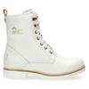 Winterboots PANAMA JACK "FARA IGLOO TRAV", Damen, Gr. 42, weiß, Nappaleder, unifarben, kontrastfarbene Details, modisch, Schuhe, Schnürboots, Winterstiefelette, Warmfutter, mit Anziehlasche
