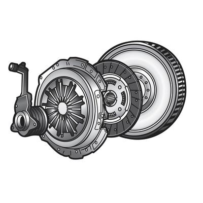 VALEO Kupplungssatz 4 KKIT - UMRUESTSATZ (CSC) mit Einmassenschwungrad für RENAULT 7701205459 7701205089 845033