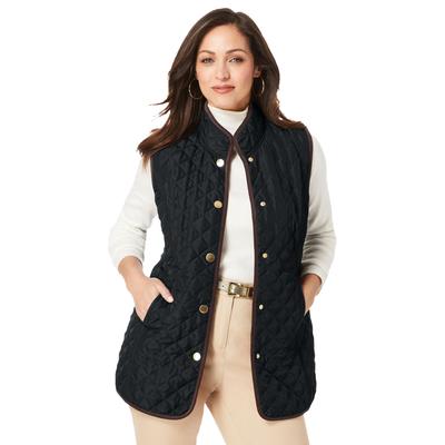 Plus Size Women's Quilted Vest by Jessica London in Black (Size 26 W)