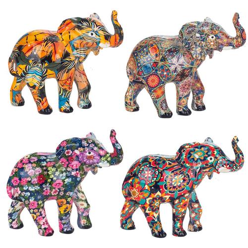 Elefantenfigur Figuren Elefant Abbildung 4 afrikanische und Elefanteinheiten Grau 5x10x9cm 28658