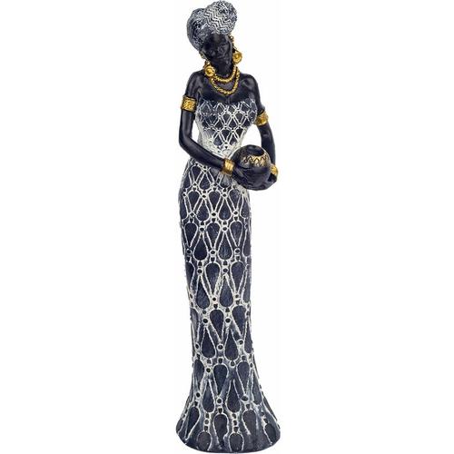 Afrikanische Figurenfiguren Abbildung Afrikanische Afrikanerin und braune Elefanten 7x8x33cm 27982