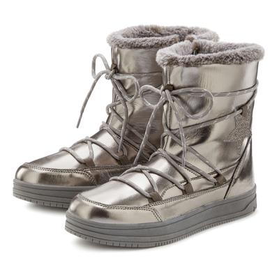 Winterboots LASCANA, Damen, Gr. 35, silber (grau, silberfarben), Obermaterial: 100% Synthetik. Futter: 100% Textilmateri