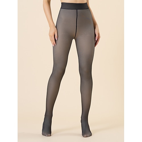 Thermo-Strumpfhosen mit Fleecefutter für Damen Winter-Leggings mit hoher Taille warm, dehnbar und blickdicht für kaltes Wetter Image
